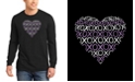 LA Pop Art Men's XOXO Heart Word Art Long Sleeve T-shirt